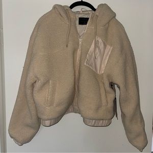 Sherpa Zip Up Hoodie with Pocket